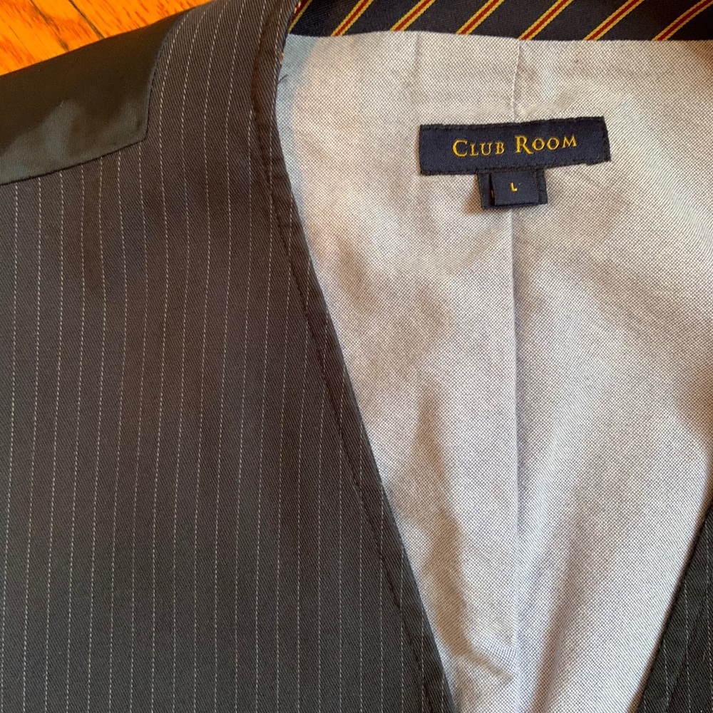 Mens navy pinstripe vest - Picture 2 of 2